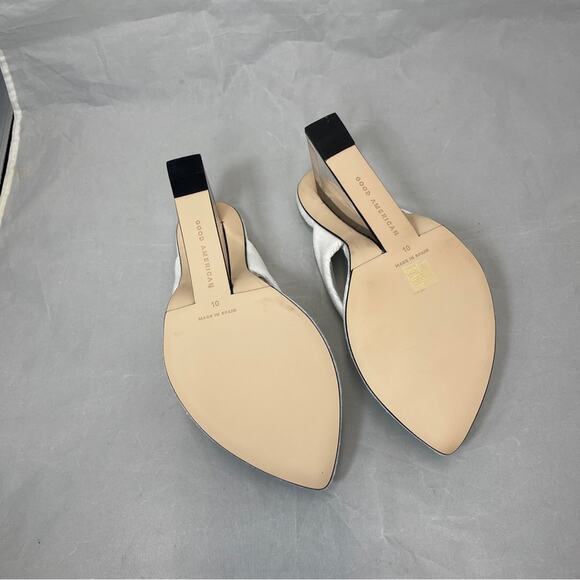 Good American White Terry Lucite Wedge Heels Women 10 - Picture 8 of 16